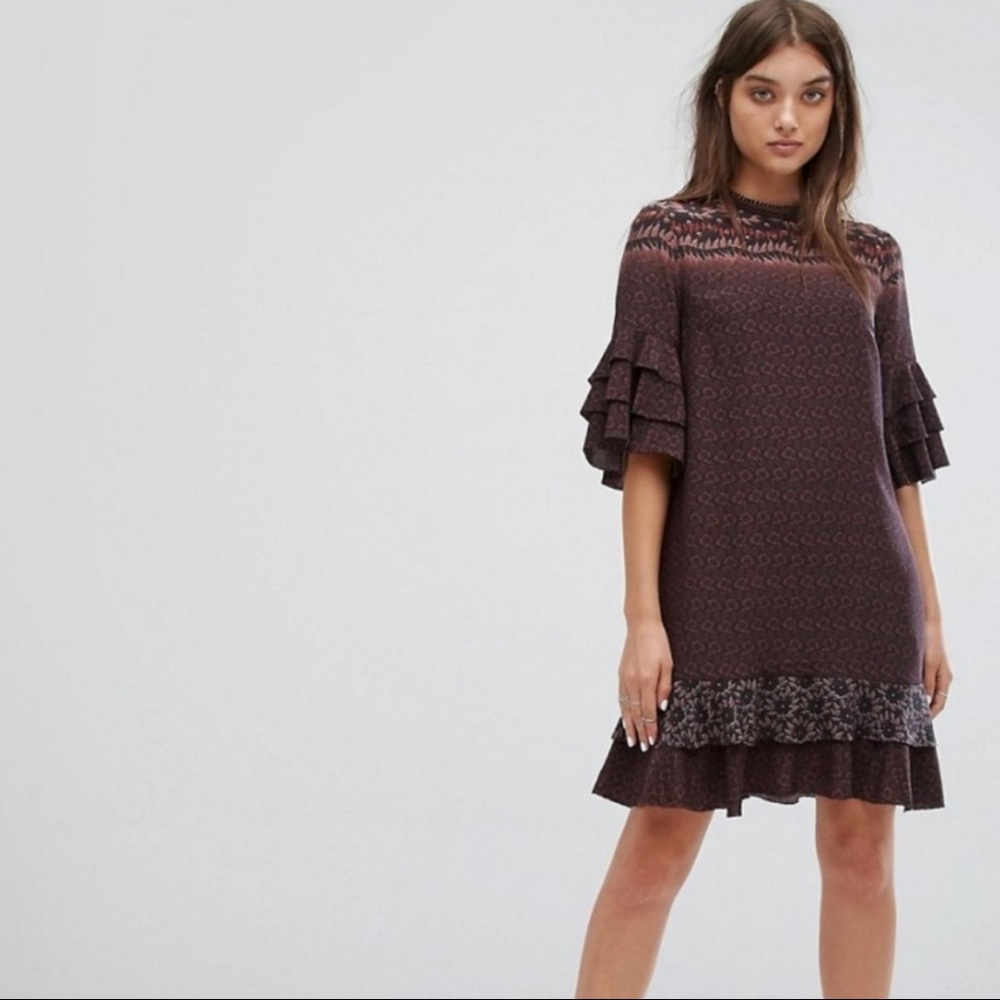 NEW All Saints Rayen Anokhi Silk Dress Size M